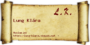 Lung Klára névjegykártya